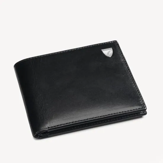 8 Card Billfold Wallet Smooth Black Men Aspinal Of London Billfold Wallets