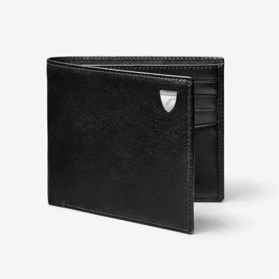 8 Card Billfold Wallet Smooth Black Men Aspinal Of London Billfold Wallets