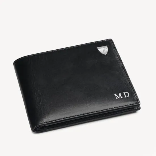 8 Card Billfold Wallet Smooth Black Men Aspinal Of London Billfold Wallets