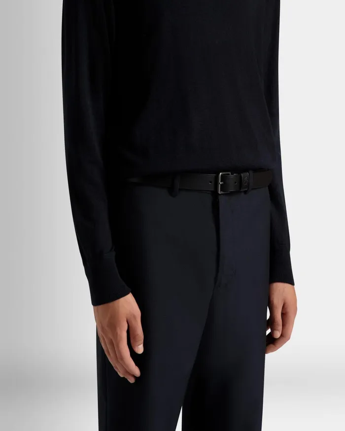 Adrien Brody Travel Collection Belt In Black Leather Men Bally Belts
