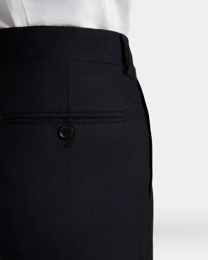 Adrien Brody Travel Collection Pleated Pants In Navy Blue Wool Men Bally Pants