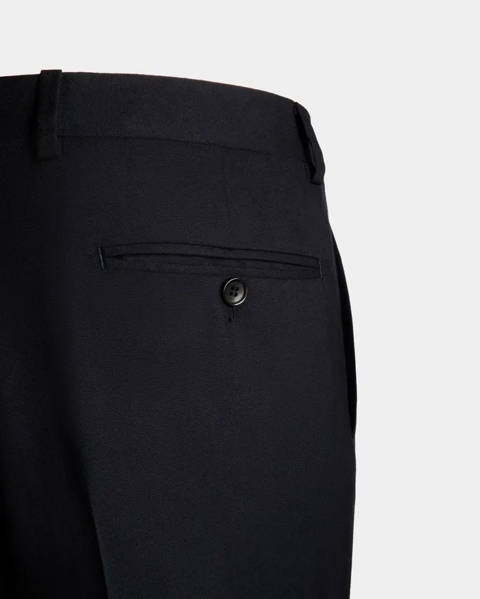 Adrien Brody Travel Collection Pleated Pants In Navy Blue Wool Men Bally Pants