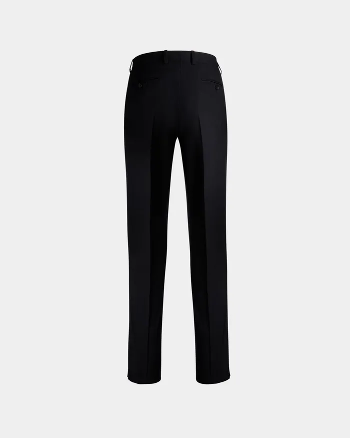 Adrien Brody Travel Collection Pleated Pants In Navy Blue Wool Men Bally Pants