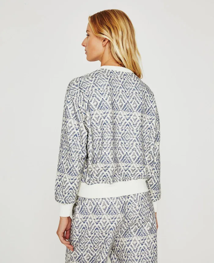 AG Jeans Sweatshirts Women Nova Crew DIAMOND CHEVRON BLUE MULTI AG Jeans Sweatshirts Women Nova Crew DIAMOND CHEVRON BLUE MULTI
