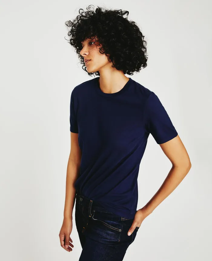 AG Jeans Tees and Tanks Women Jagger Crew DEEP NAVY AG Jeans Tees and Tanks Women Jagger Crew DEEP NAVY