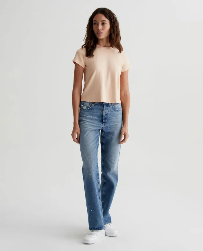 AG Jeans Tees and Tanks Women Sadie Crew MELLOW PEACH AG Jeans Tees and Tanks Women Sadie Crew MELLOW PEACH