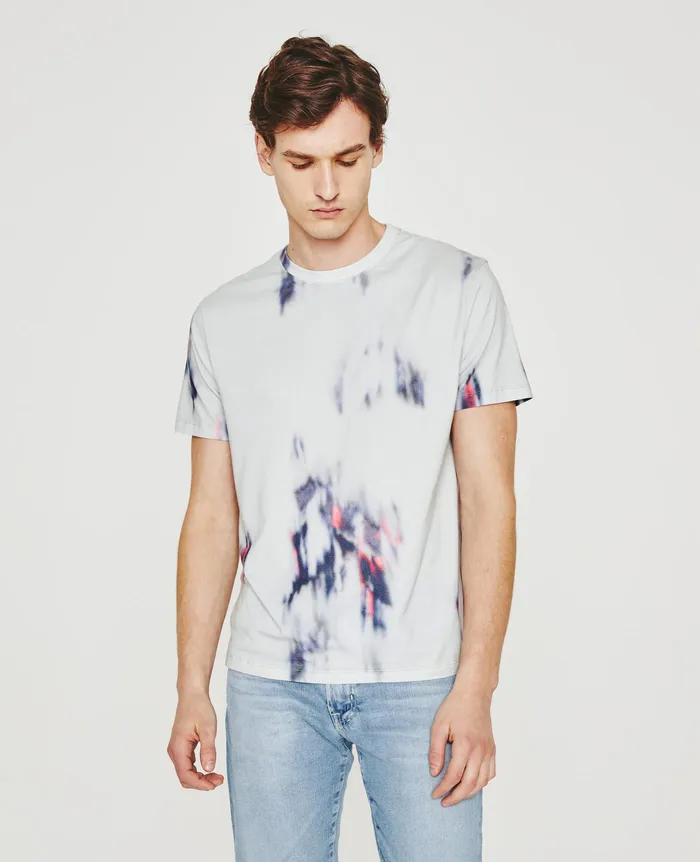 AG Jeans Tees Men Bryce Crew IKAT BRUSH BLUE MULTI