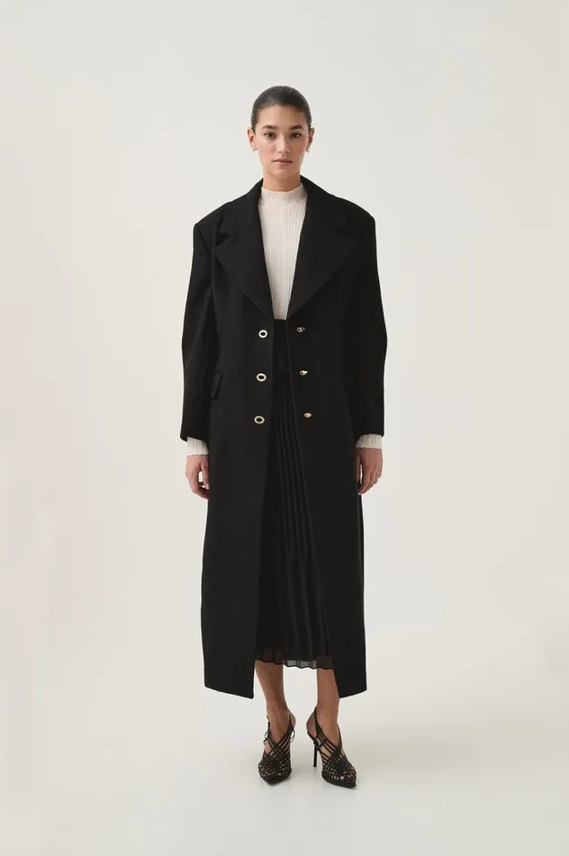 Aje Blazers Jackets and Coats Minaret Long Line Wool Coat Black 8211 Women