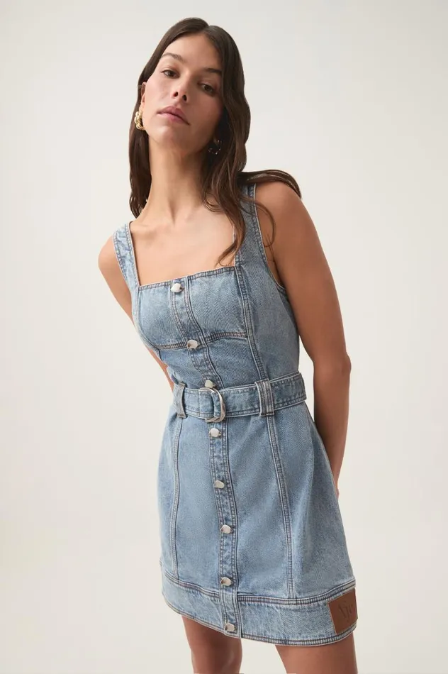 Aje Denim Zariah Denim Mini Dress Sky Wash 8211 Women Aje Denim Zariah Denim Mini Dress Sky Wash 8211 Women