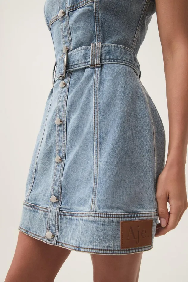 Aje Denim Zariah Denim Mini Dress Sky Wash 8211 Women Aje Denim Zariah Denim Mini Dress Sky Wash 8211 Women