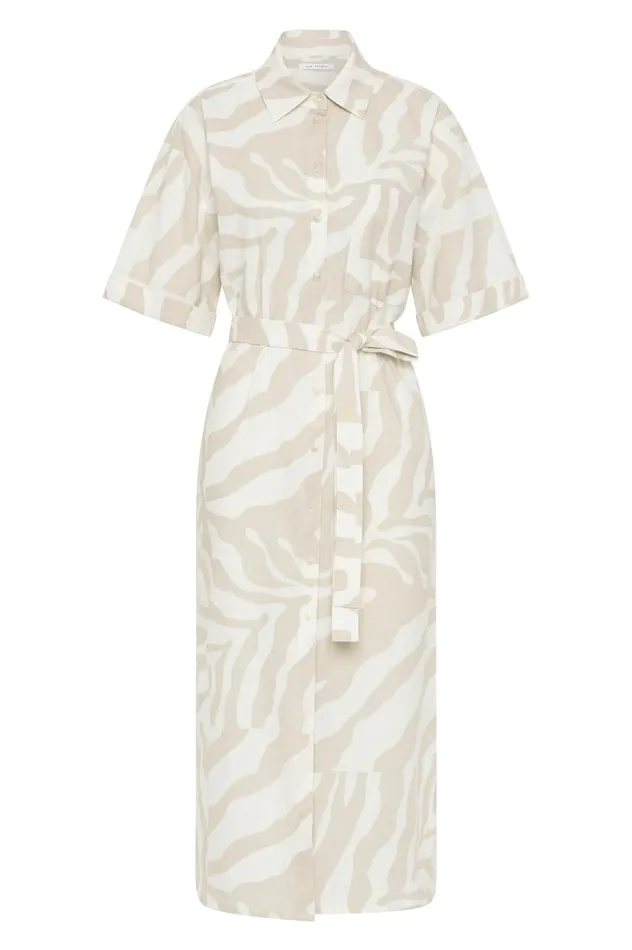 Aje Dresses Airlie Relaxed Shirt Dress Oatmeal Zebra 8211 Women Aje Dresses Airlie Relaxed Shirt Dress Oatmeal Zebra 8211 Women
