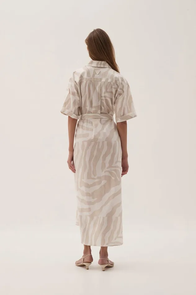 Aje Dresses Airlie Relaxed Shirt Dress Oatmeal Zebra 8211 Women Aje Dresses Airlie Relaxed Shirt Dress Oatmeal Zebra 8211 Women