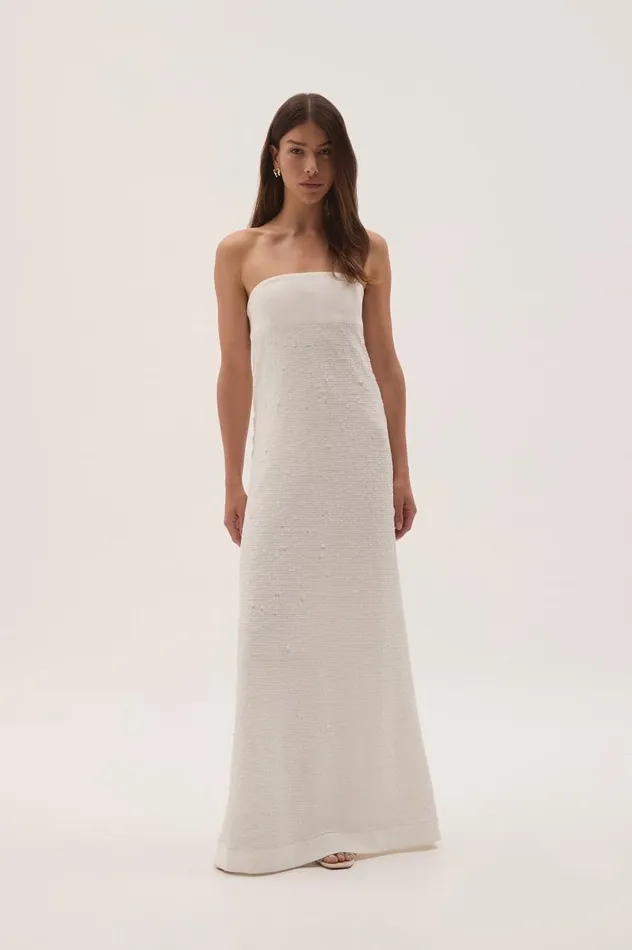 Aje Dresses Nebula Maxi Dress White Sequin 8211 Women