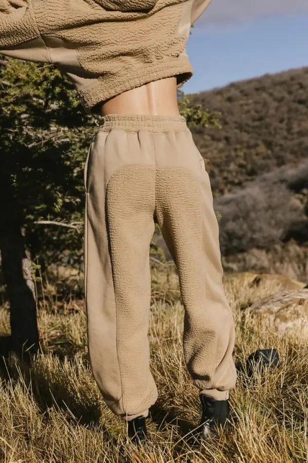 All Bottoms Women Bohme Callie Sherpa Joggers In Camel 8211 FINAL SALE Camel