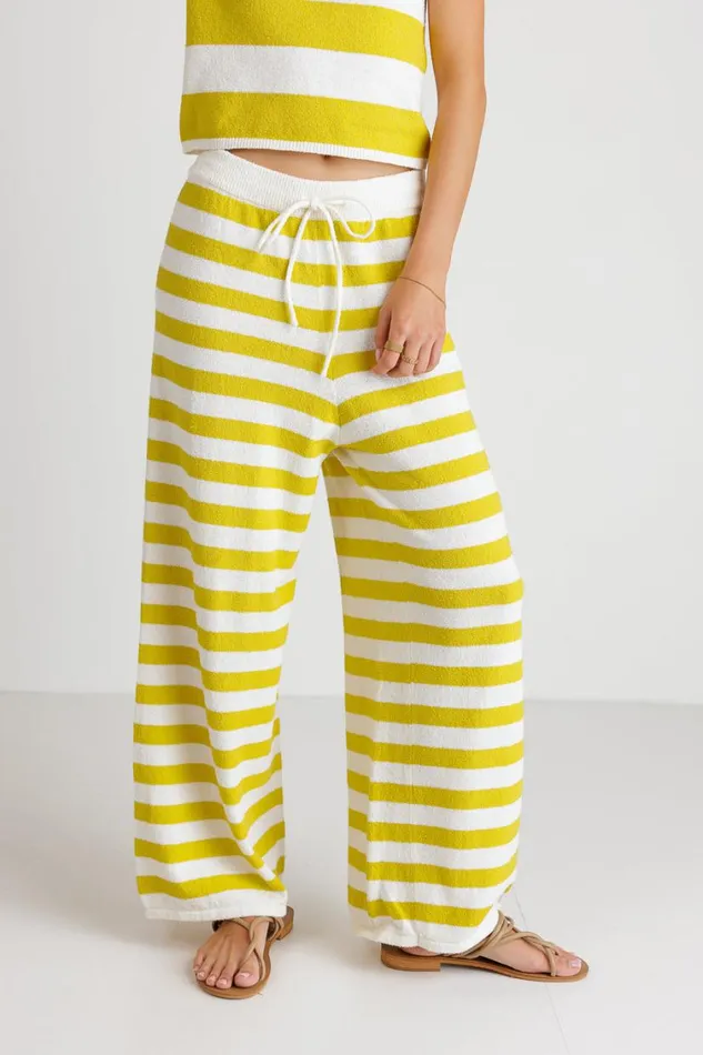 All Bottoms Women Bohme Charly Striped Pants In Yellow 8211 FINAL SALE Yellow