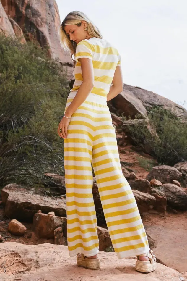 All Bottoms Women Bohme Charly Striped Pants In Yellow 8211 FINAL SALE Yellow