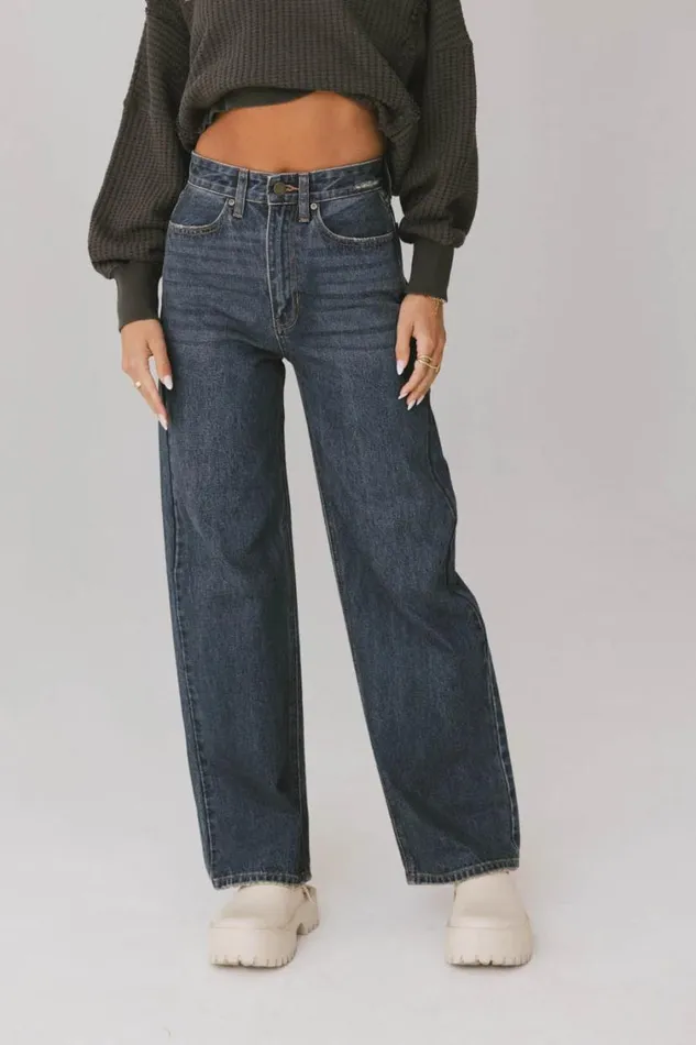 All Bottoms Women Bohme Emiliano Wide Leg Jeans In Dark Wash Dark Wash