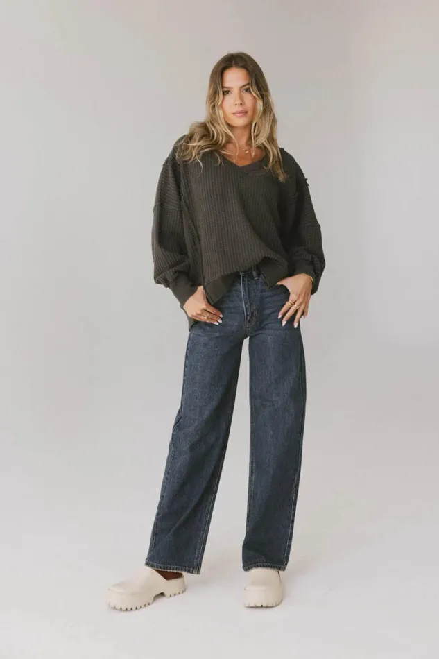 All Bottoms Women Bohme Emiliano Wide Leg Jeans In Dark Wash Dark Wash