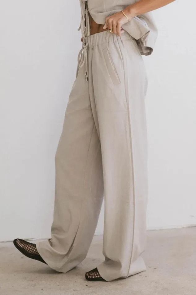 All Bottoms Women Bohme Eslyn Baggy Pants In Taupe Taupe