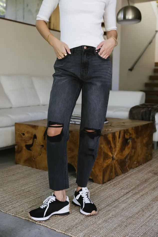 All Bottoms Women Bohme Harold Distressed Mom Jeans 8211 FINAL SALE