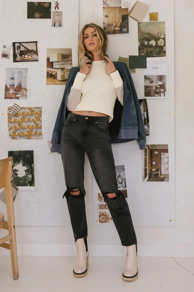 All Bottoms Women Bohme Harold Distressed Mom Jeans 8211 FINAL SALE