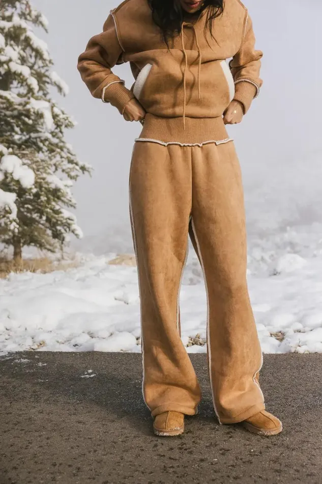 All Bottoms Women Bohme Mattie Faux Shearling Pants In Camel 8211 FINAL SALE Camel