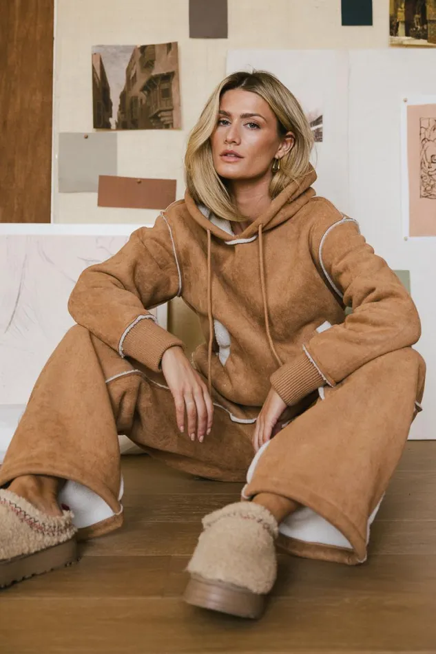 All Bottoms Women Bohme Mattie Faux Shearling Pants In Camel 8211 FINAL SALE Camel