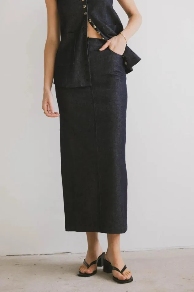 All Bottoms Women Bohme Miriam Denim Maxi Skirt