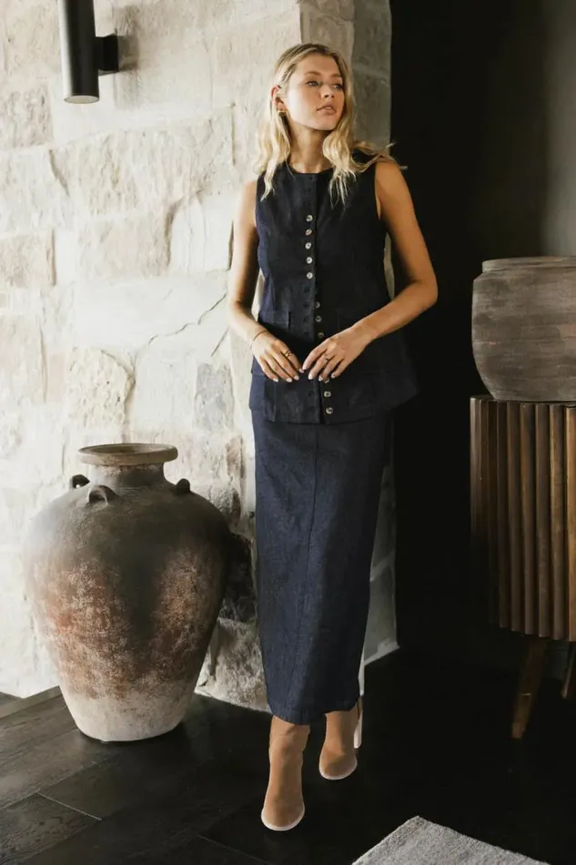 All Bottoms Women Bohme Miriam Denim Maxi Skirt