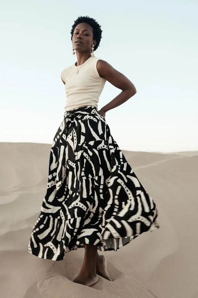 All Bottoms Women Bohme Noco Abstract Print Skirt