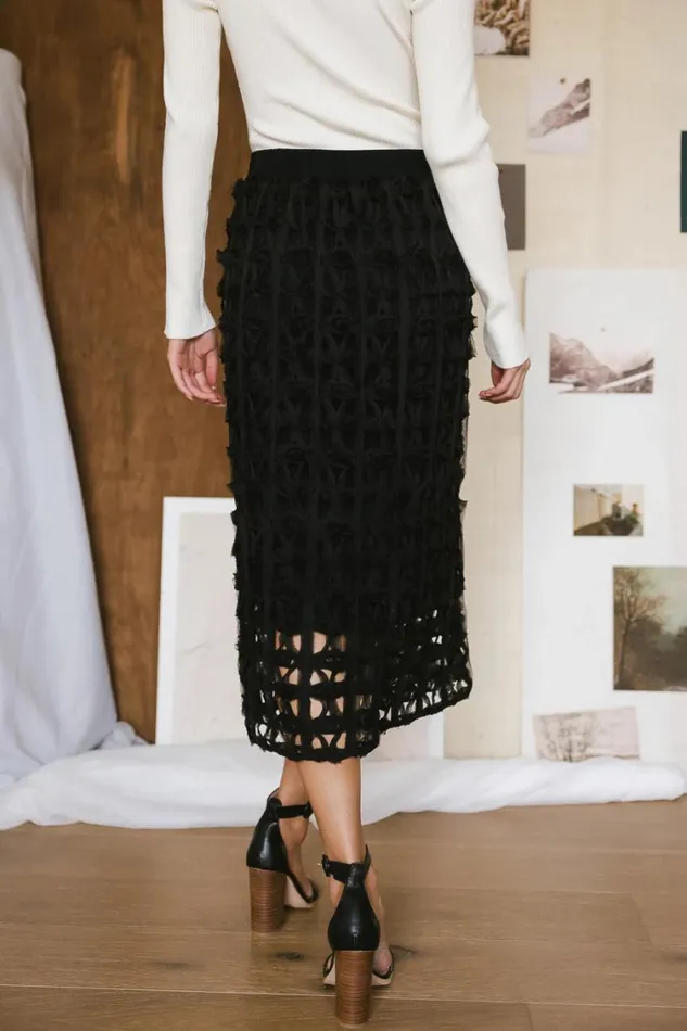All Bottoms Women Bohme Open Cage Knit Skirt In Black Black
