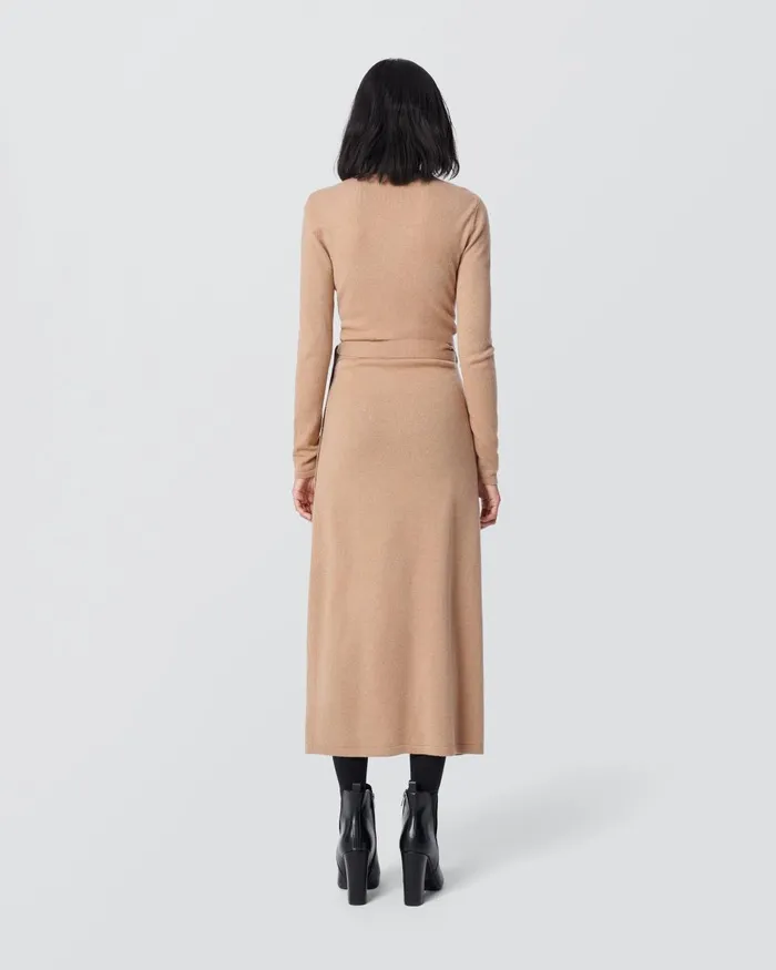 Astrid WoolCashmere Wrap Dress Camel Women DVF Dresses