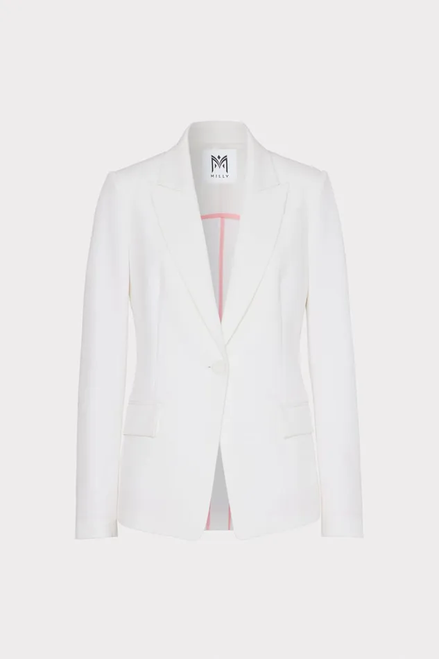 Avery Cady Blazer Ecru Women Milly Coats and Jackets