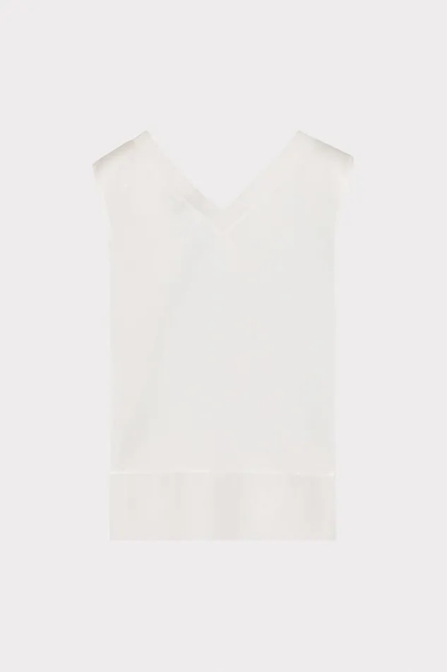 Avianna Satin Sleeveless Top White Women Milly Tops