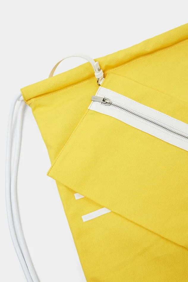 Bags Wallets Men Esprit Cotton Canvas Logo Drawstring Backpack Yellow