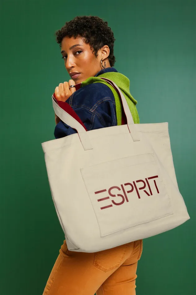 Bags Wallets Men Esprit Logo Canvas Tote Bag Ice