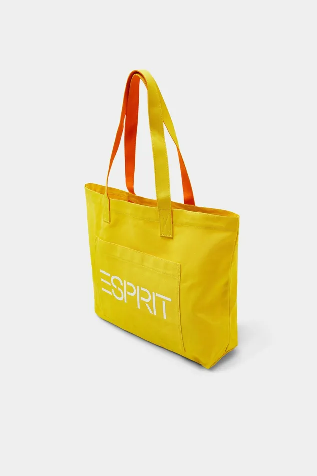 Bags Wallets Men Esprit Logo Canvas Tote Bag Yellow