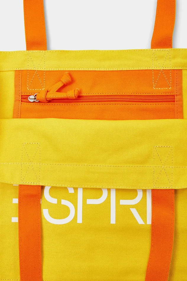 Bags Wallets Men Esprit Logo Canvas Tote Bag Yellow