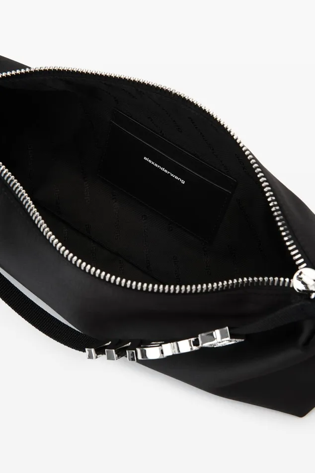 Bags Women Alexander Wang Heiress Flex Bag In Satin With CrystalEmbellished Charms
