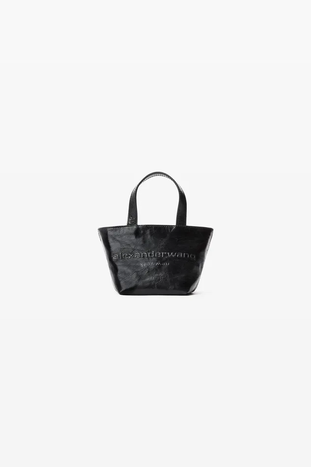 Bags Women Alexander Wang Punch Mini Tote Bag In Crackle Patent Leather