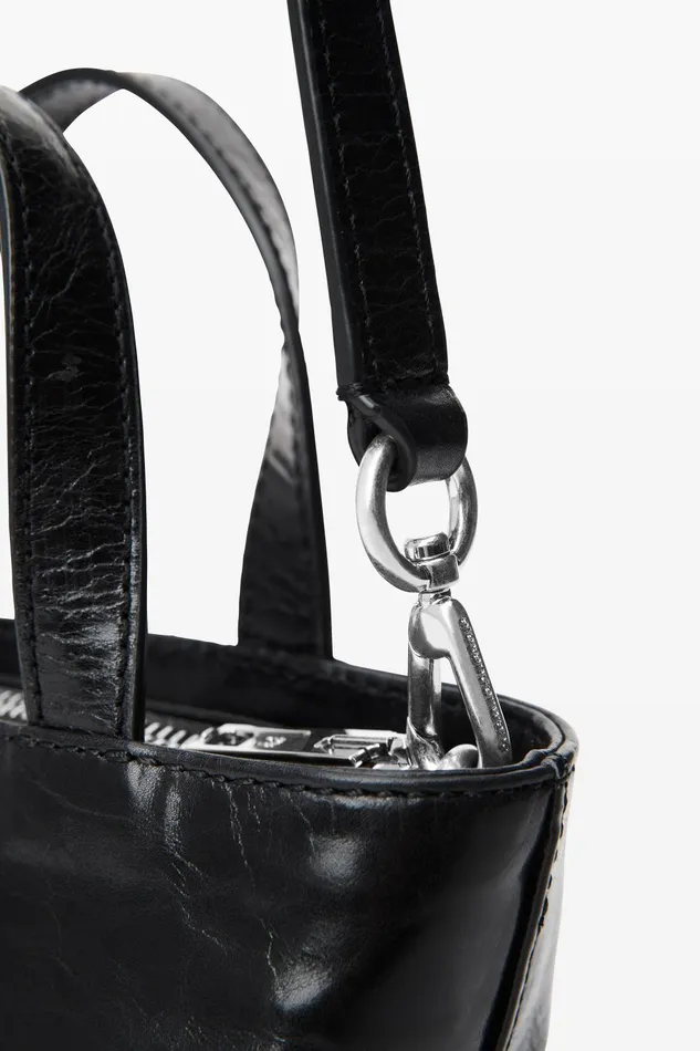 Bags Women Alexander Wang Punch Mini Tote Bag In Crackle Patent Leather