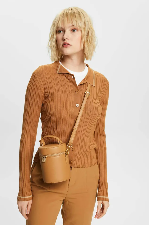 Bags Women Esprit Cylindrical Bucket Bag Sand