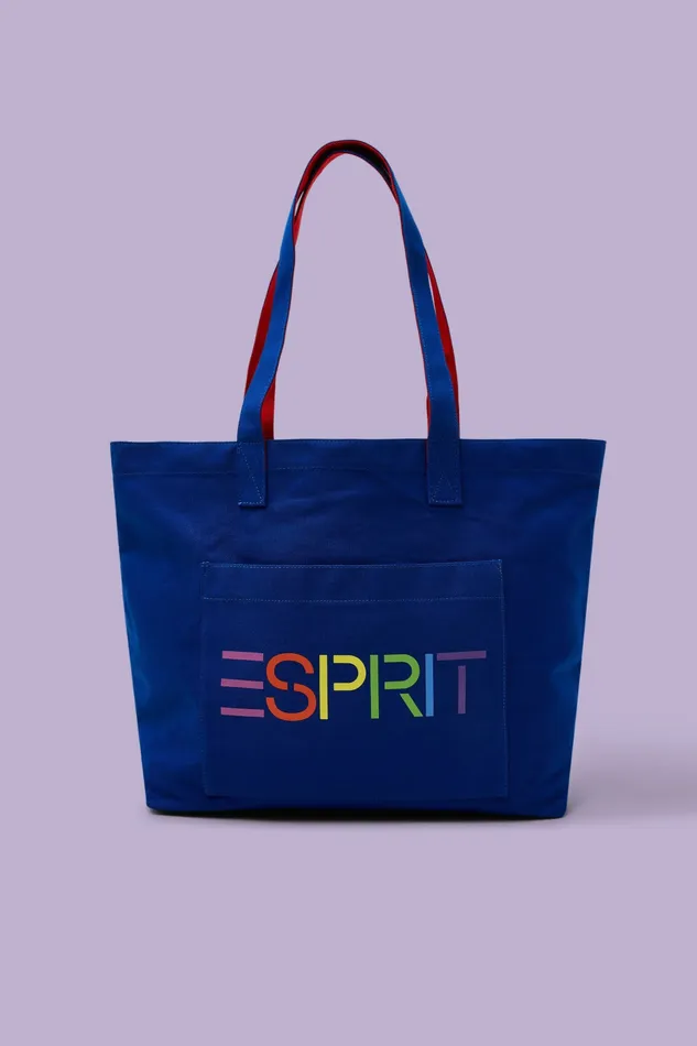 Bags Women Esprit Logo Canvas Tote Bag Bright Blue