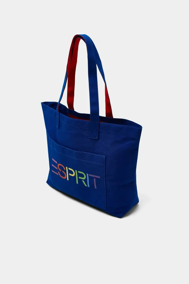 Bags Women Esprit Logo Canvas Tote Bag Bright Blue