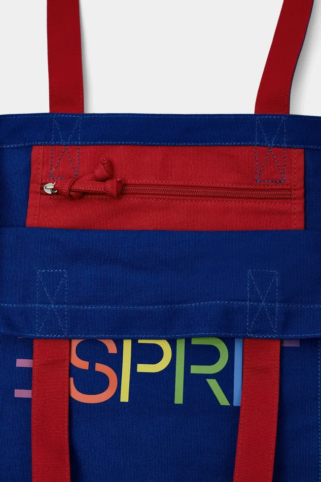Bags Women Esprit Logo Canvas Tote Bag Bright Blue
