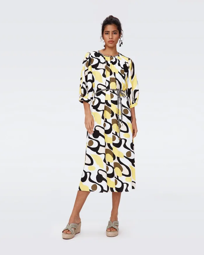 Bambi Dress Mirage Yellow Women DVF Dresses