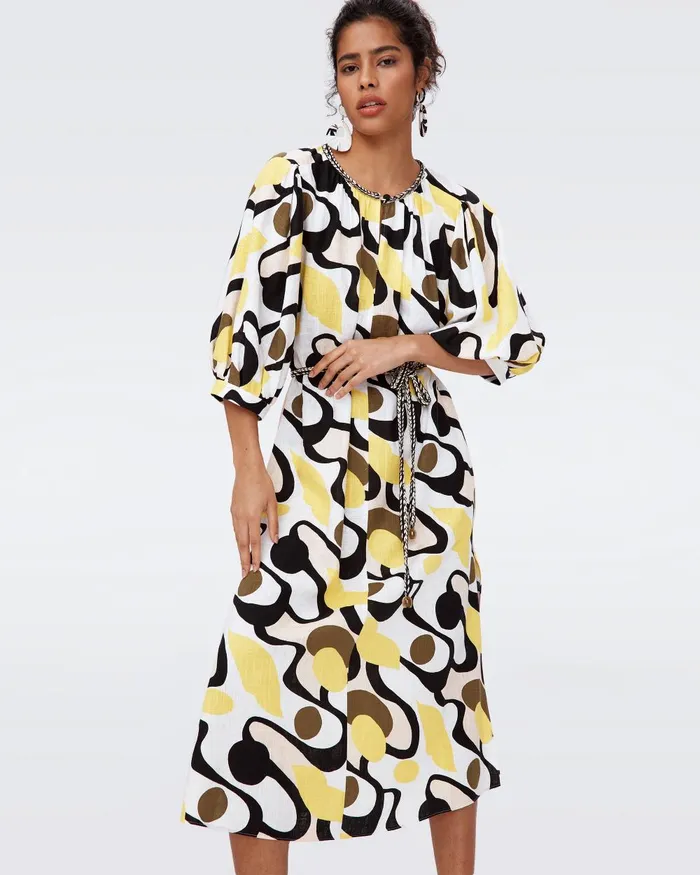 Bambi Dress Mirage Yellow Women DVF Dresses