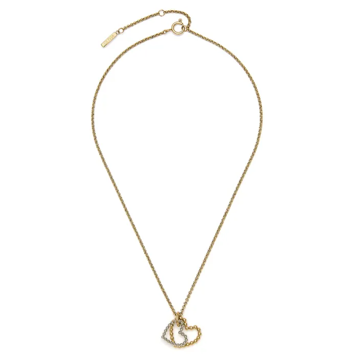 Beaded Heart Gold Plated and Silver Necklace Women Necklaces Olivia Burton