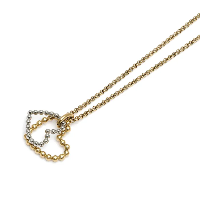 Beaded Heart Gold Plated and Silver Necklace Women Necklaces Olivia Burton