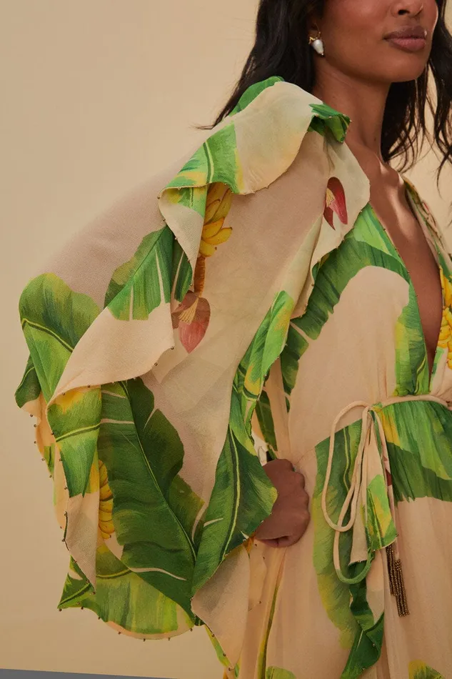 Beige Fresh Bananas Maxi Dress Women FARM Rio Maxi Dresses Beige Fresh Bananas Maxi Dress Women FARM Rio Maxi Dresses